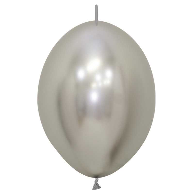 Ballons Link-O-Loon 12" (30cm) argent chromé (Reflex Silver 981) – 25 Pcs