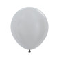 Ballons ronds 18" (40cm) argent perlé (Pearl Silver 481) – 25 Pcs