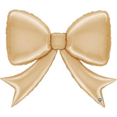 ballon-aluminium-noeud-blanc-or-90cm