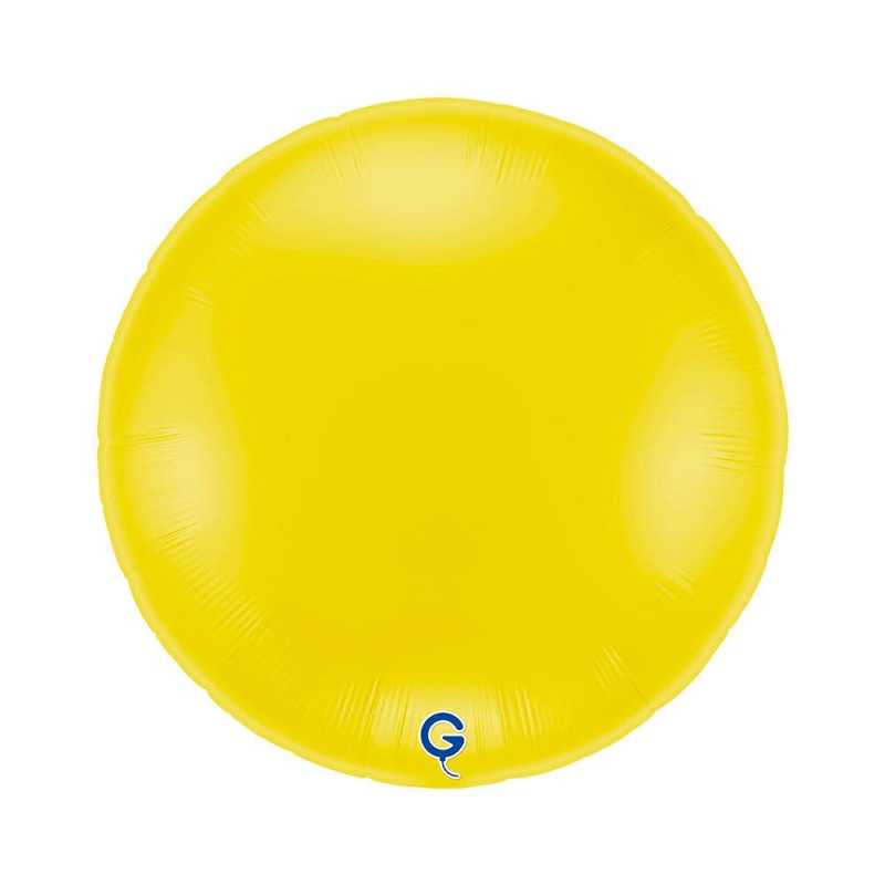 Ballon rond aluminium jaune pastel 90cm (36")
