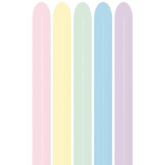 Modeling Balloons 260 - Pastel Matte Assortment - 600 260600 Sempertex France