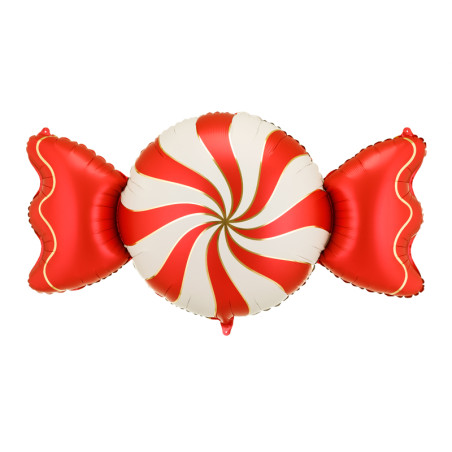 ballon-aluminium-bonbon-beige-rouge-113cm
