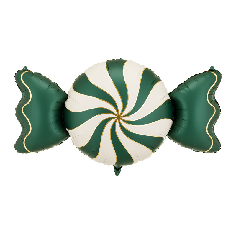 Ballon aluminium Bonbon beige et vert 113cm