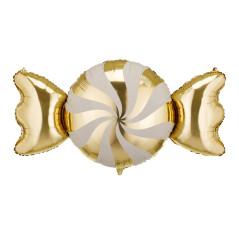 ballon-aluminium-bonbon-beige-dore-113cm