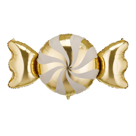 ballon-aluminium-bonbon-beige-dore-113cm