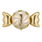 Ballon aluminium Bonbon beige doré 113cm