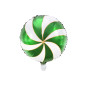Ballon rond aluminium Candy blanc vert et doré 35cm